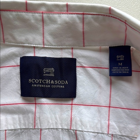 Scotch & Soda White and Red Casual Button Down Shirt - Picture 8 of 14